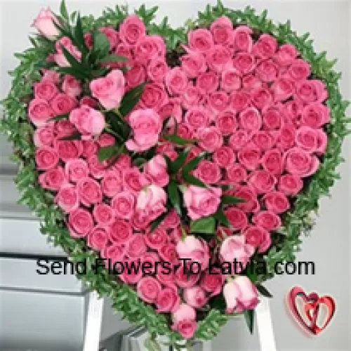 A Beautiful Heart Shaped Arrangement Of 101 Pink Roses